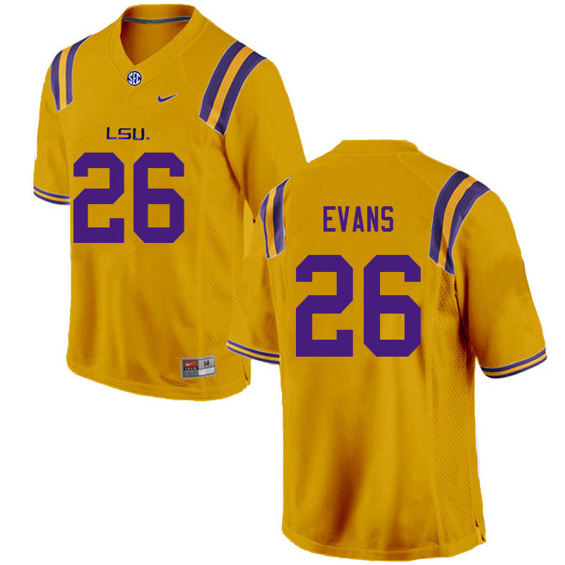 Men #26 Darren Evans LSU Tigers College Football Jerseys Sale-Gold